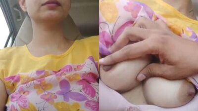 Cute Girlfriend Ke Bare Boobs Dawaya aur Virgin Chut Choda Car me Viral MMS