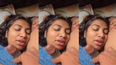 New Desi MMS Chubby Horny Nude Girl Sucking Dick and Drinking Cum