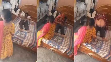 Biwi ke samne jawam sali ki chut chudai ki tharki pati ne mms