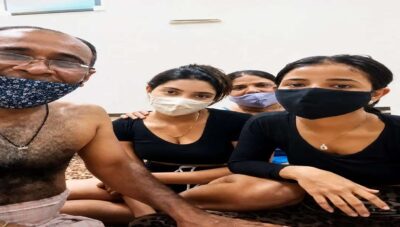 Old Man Fucks Wife and Two Hot Teen Stepdaughters in Live Family Incest Threesome