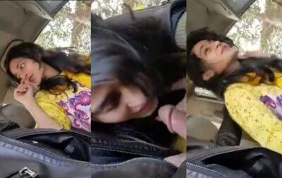 Desi Very Cute and Beautiful Teen GF Giving Blowjob to Her BF in Car