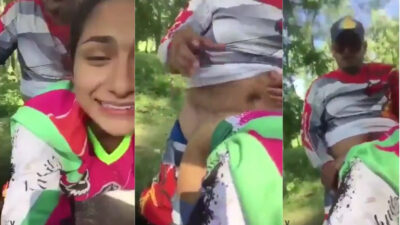 Beautiful muslim teen college girl outdoor sex with her boyfriend in park viral mms video