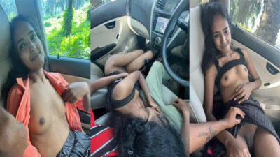 Tamil Mallu Young Slim Girl Secret Sex in Car Captured by BF