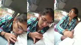 Hot chasmish college girl ne blowjob diya car mein apne old Teacher ko Viral New MMS