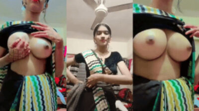 Rajasthani Beautiful Bhabhi In Saree Nude Big Boobs On Live Call with BF