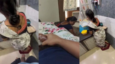 Pervert Bachelor Boy Flash Dick to Maid Aunty Desi Sex MMS Video