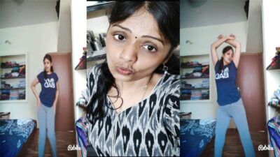 Tamil Neighbour Sexy Horny Aunty Nude Dancing and Fucking with Young Boy Viral mms