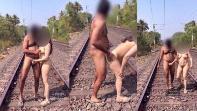 Trending Desi Horny Couple Outdoor Full Nude Sex in Jungle on Railway Tracks Viral MMS