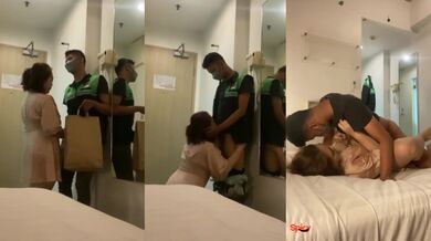Desi Daring Horny Bhabhi Seduced Delivery Guy & Enjoyed Sex MMS
